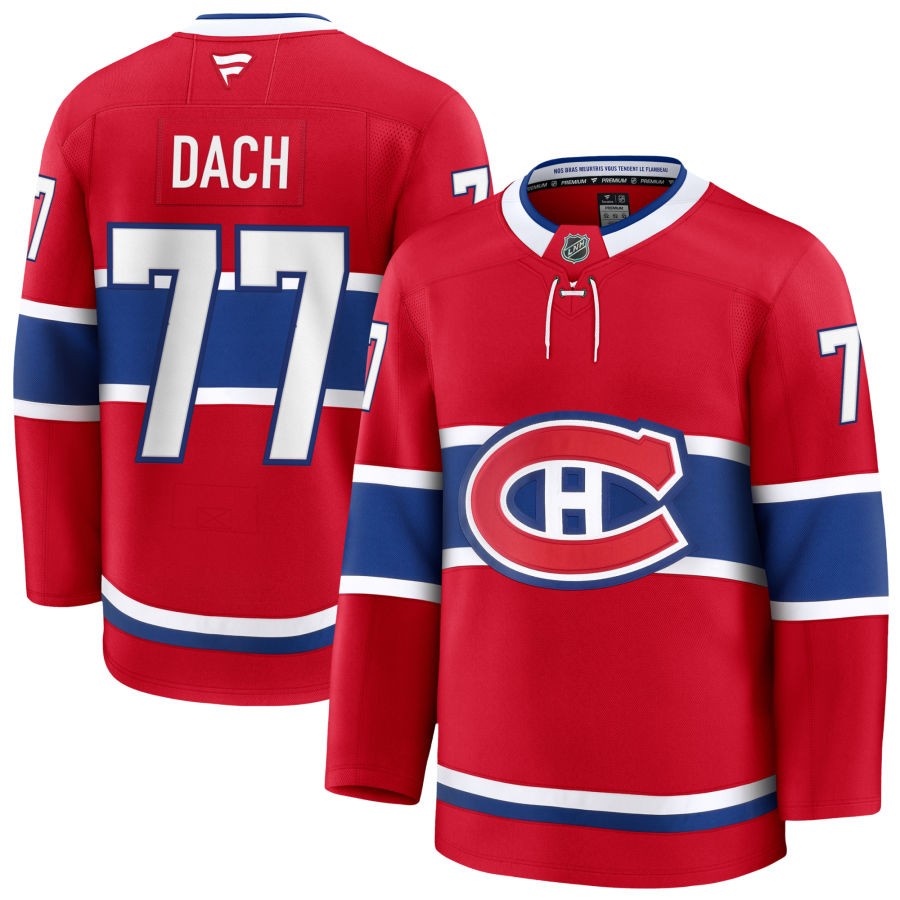 Men's Montreal Canadiens #77 Kirby Dach Home Red Jersey